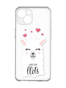 Прозорий чохол із захистом камер на iPhone 15 :: Лама (принт 94)