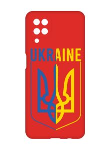 Матовий червоний чохол на Samsung Galaxy A12 :: Тризуб (патріотичний принт 254)