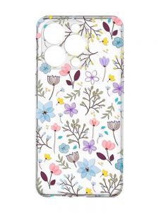 Прозорий чохол із захистом камери на iPhone 15 Pro Max :: Квітковий фон (принт 267)