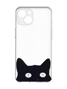 Прозорий чохол із захистом камер на iPhone 15 :: Котик (принт 119)