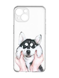 Прозорий чохол із захистом камер на iPhone 15 :: Мордочка (принт 121)