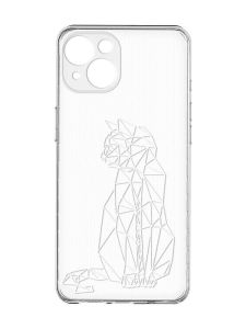 Прозорий чохол із захистом камер на iPhone 15 :: Котик (принт 125)