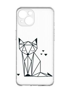 Прозорий чохол із захистом камер на iPhone 15 :: Лисиця (принт 126)