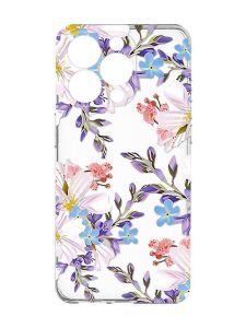 Прозорий чохол із захистом камери на iPhone 15 Pro Max :: Квітковий малюнок (принт 272)