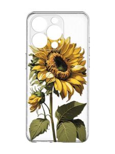 Прозорий чохол із захистом камери на iPhone 15 Pro Max :: Соняшник (принт 274)