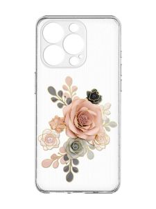 Прозорий чохол із захистом камери на iPhone 15 Pro Max :: Троянди (принт 275)