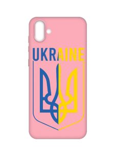 Матовий рожевий чохол на Samsung Galaxy A04 :: Тризуб (патріотичний принт 254)