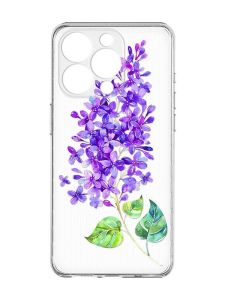 Прозорий чохол із захистом камери на iPhone 15 Pro Max :: Гілочка бузку (принт 280)