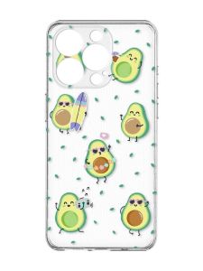 Прозорий чохол із захистом камери на iPhone 15 Pro Max :: Авокадо на відпочинку (принт 302)