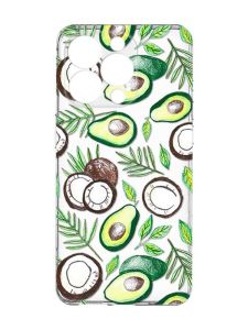 Прозорий чохол із захистом камери на iPhone 15 Pro Max :: Авокадо і кокос (принт 303)