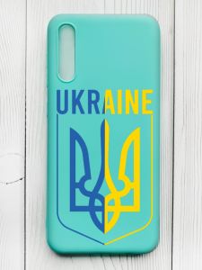 Матовий бірюзовий чохол на Samsung Galaxy A50 (2019) A505/A30s :: Тризуб (патріотичний принт 254)