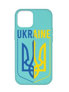 Матовий бірюзовий чохол на Apple iPhone 12 Pro Max :: Тризуб (патріотичний принт 254)