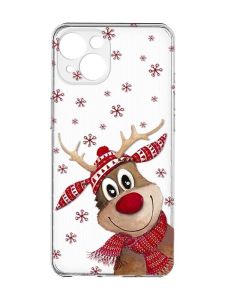 Прозорий чохол із захистом камер на iPhone 15 :: Зимове оленятко (принт 149)