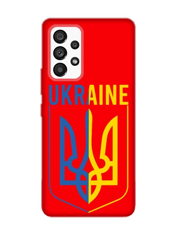Матовий червоний чохол на Samsung Galaxy A53 4G/5G :: Тризуб (патріотичний принт 254)