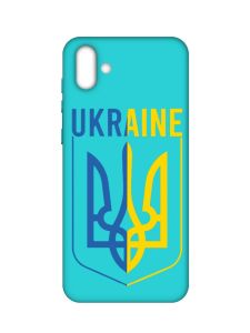 Матовий бірюзовий чохол на Samsung Galaxy A04 :: Тризуб (патріотичний принт 254)