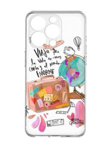 Прозорий чохол із захистом камери на iPhone 15 Pro Max :: Настрій подорожувати (принт 329)