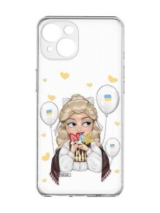 Прозорий чохол із захистом камер на iPhone 15 :: Українка з солодощами (принт 175)