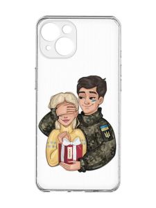 Прозорий чохол із захистом камер на iPhone 15 :: Подарунок Перемога (принт 178)