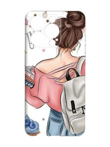 Чохол із захистом камери на iPhone 15 Pro Max :: Дівчина з рюкзаком (принт 30)