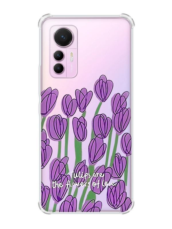 Чохол з потовщеними кутами на Xiaomi 12 Lite :: Тюльпани (принт 265)