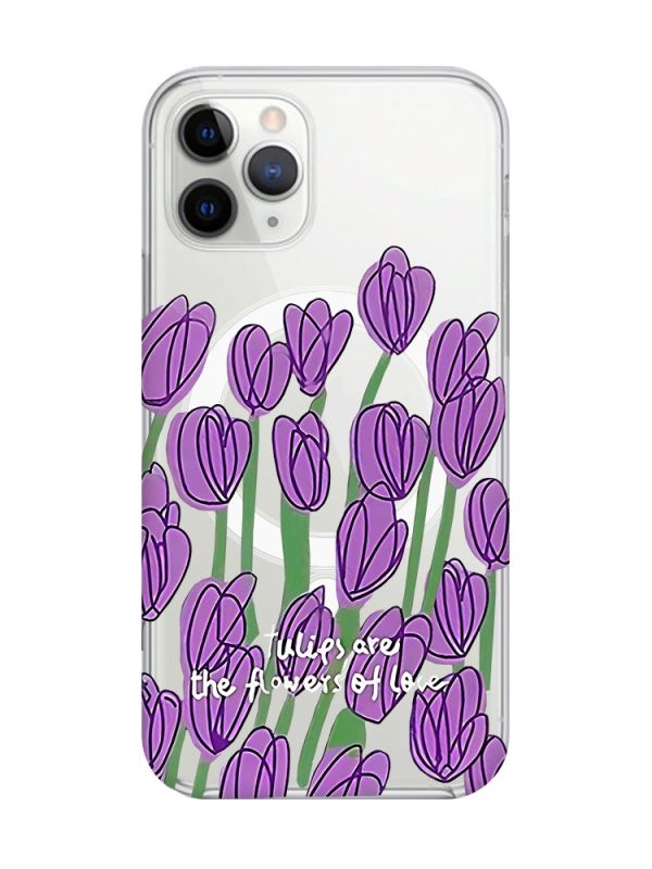 Магнітний чохол на iPhone 11 Pro Max із підтримкою MagSafe :: Тюльпани (принт 265)
