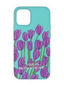 Матовий бірюзовий чохол на Apple iPhone 12/12 Pro (6.1) :: Тюльпани (принт 265)