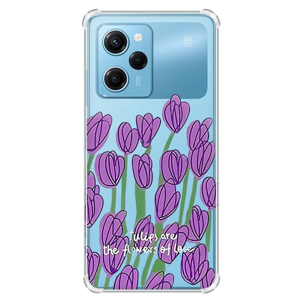 Чохол з потовщеними кутами на Xiaomi Redmi Note 12 Pro Speed 5G :: Тюльпани (принт 265)