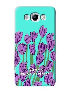Матовий бірюзовий чохол на Samsung Galaxy J7(2016) J710 :: Тюльпани (принт 265)