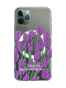 Магнітний чохол на iPhone 12/12 Pro із підтримкою MagSafe :: Тюльпани (принт 265)