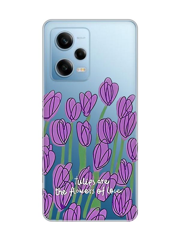 Прозорий чохол на Xiaomi Redmi Note 12 5G :: Тюльпани (принт 265)