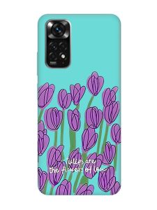Матовий бірюзовий чохол на Xiaomi Redmi Note 11 :: Тюльпани (принт 265)