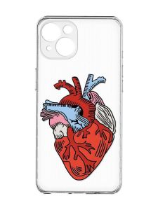 Прозорий чохол із захистом камер на iPhone 15 :: Серце анатомічне (принт 250)