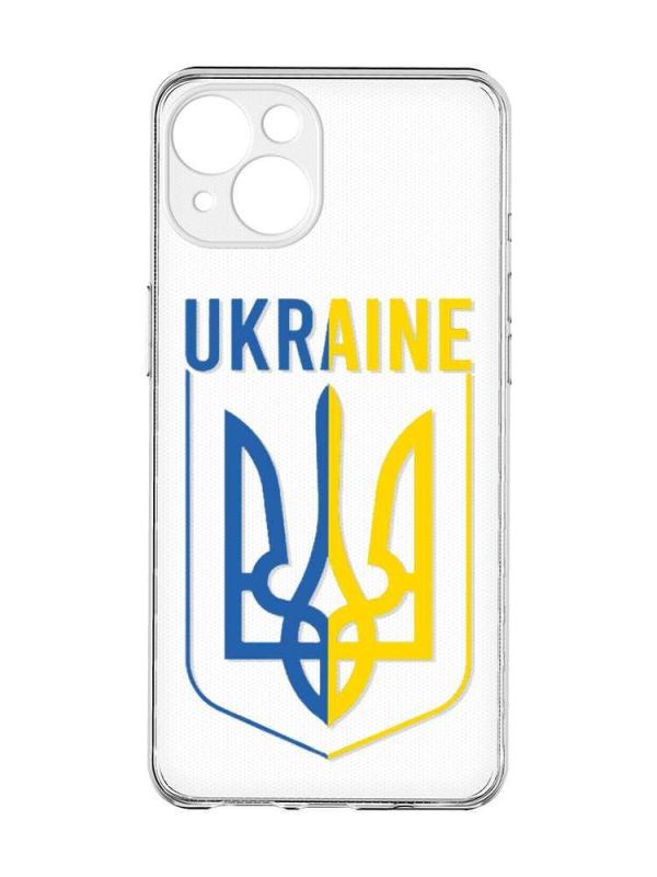 Прозорий чохол із захистом камер на iPhone 15 :: Тризуб (принт 254)