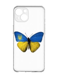 Прозорий чохол із захистом камер на iPhone 15 :: Метелик Україна (принт 255)