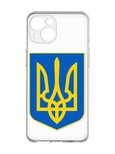 Прозорий чохол із захистом камер на iPhone 15 :: Тризуб Україна (принт 256)