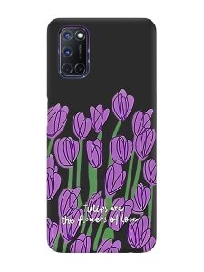 Матовий чорний чохол на Oppo A52/A72/A92 :: Тюльпани (принт 265)