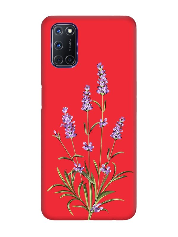 Матовий червоний чохол на Oppo A52/ A72/ A92 :: Гілочки лаванди (принт 266)