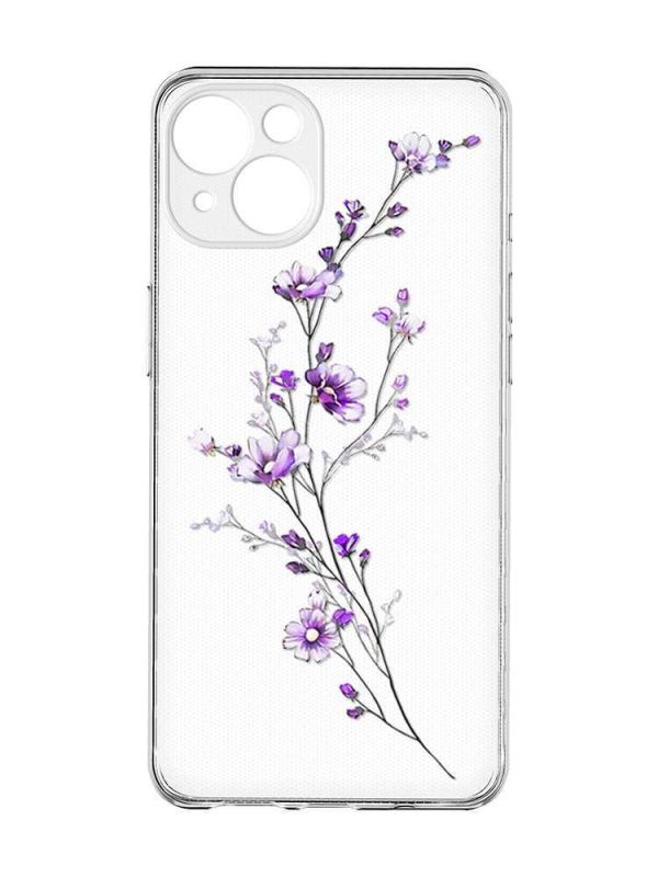 Прозорий чохол із захистом камер на iPhone 15 :: Гілочка квітів (принт 278)