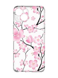 Прозорий чохол із захистом камер на iPhone 15 :: Квітуча сакура (принт 282)