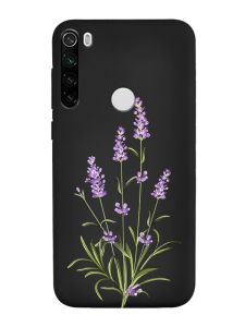 Матовий чорний чохол на Xiaomi Redmi Note 8T :: Гілочки лаванди (принт 266)