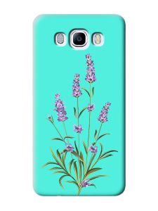Матовий бірюзовий чохол на Samsung Galaxy J7(2016) J710 :: Гілочки лаванди (принт 266)