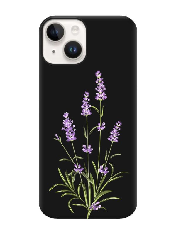 Матовий чорний чохол на Apple iPhone 14 :: Гілочки лаванди (принт 266)
