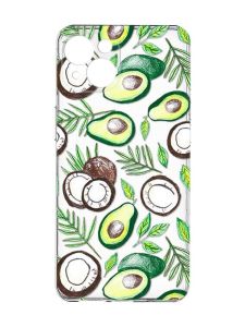 Прозорий чохол із захистом камер на iPhone 15 :: Авокадо і кокос (принт 303)