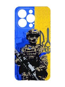 Чохол із захистом камери на iPhone 15 Pro Max :: Солдат (патріотичний принт 350)