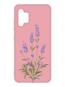 Матовий рожевий чохол на Samsung Galaxy A32 :: Гілочки лаванди (принт 266)