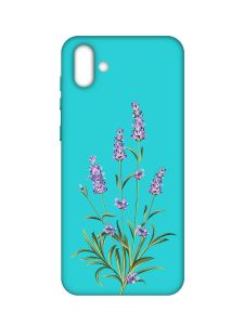 Матовий бірюзовий чохол на Samsung Galaxy A04 :: Гілочки лаванди (принт 266)