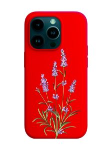 Матовий червоний чохол на Apple iPhone 14 Pro :: Гілочки лаванди (принт 266)