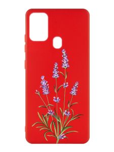 Матовий червоний чохол на Samsung Galaxy M30s/M21 :: Гілочки лаванди (принт 266)