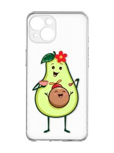 Прозорий чохол із захистом камер на iPhone 15 :: Малюк Авокадо (принт 309)