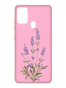 Матовий рожевий чохол на Samsung Galaxy M30s/M21 :: Гілочки лаванди (принт 266)